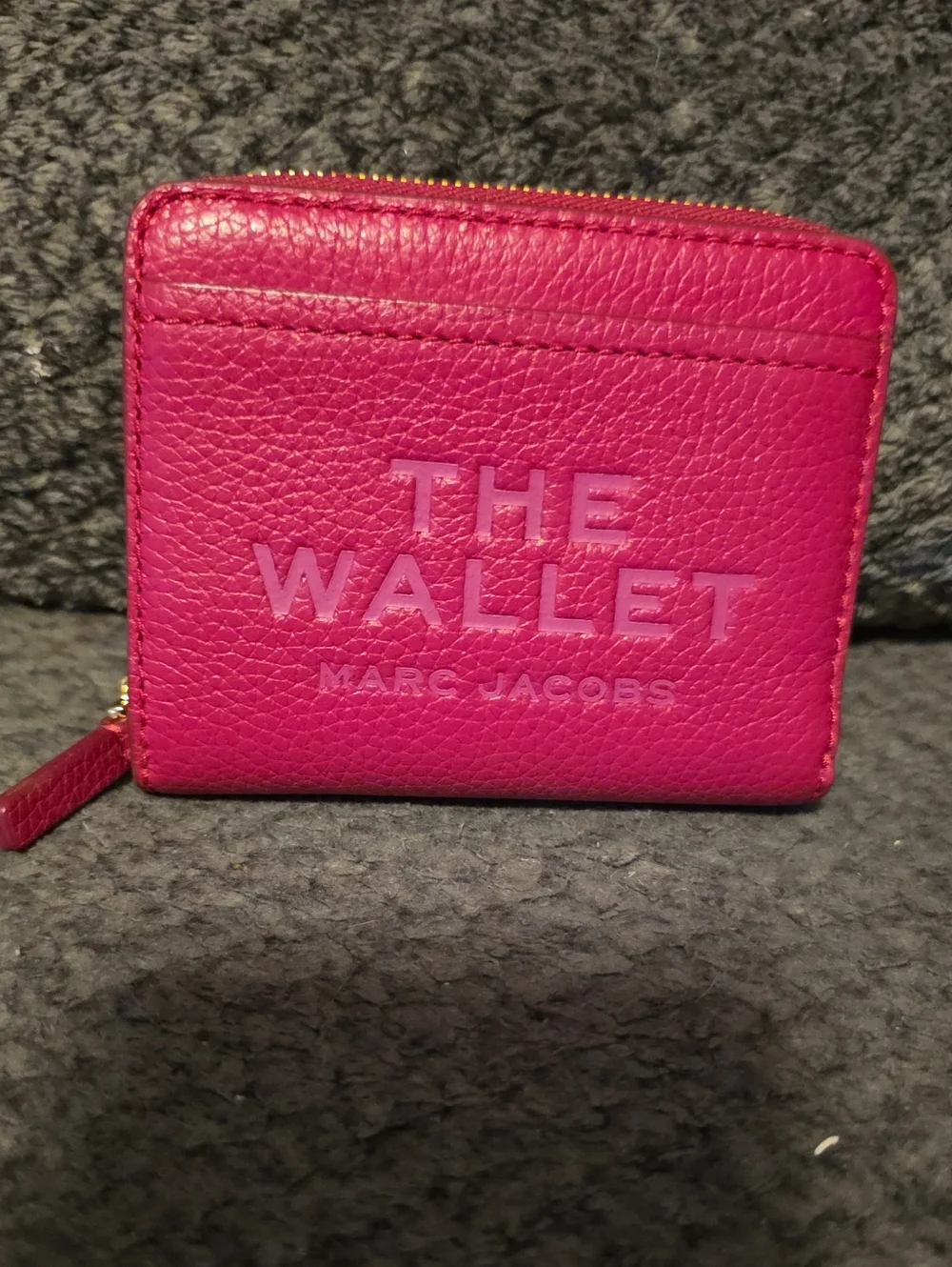 Marc Jacobs Pink Pebbled Leather Zip Wallet